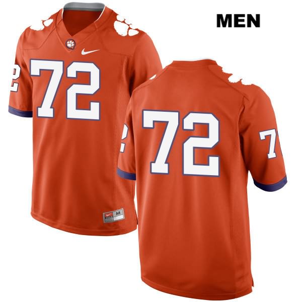 Men's Clemson Tigers #72 Blake Vinson Stitched Orange Authentic Nike No Name NCAA College Football Jersey XMP3546NW